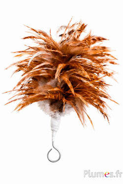 Pennacchio gallo con anello - altezza 20 cm - naturale